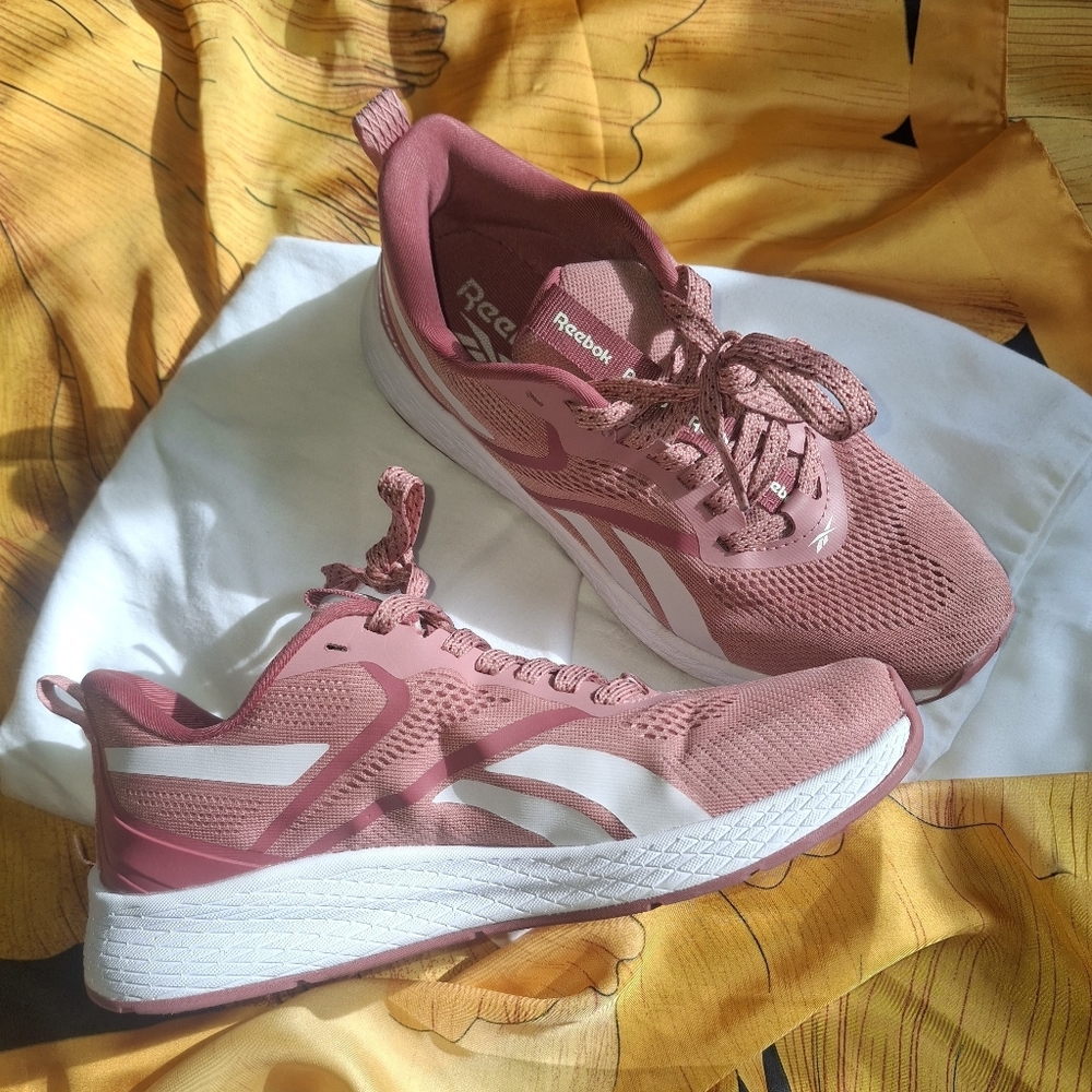 Reebok Running Shoes Mesh White/ Dusty Mauve Sz.7.5 - Picture 4 of 6